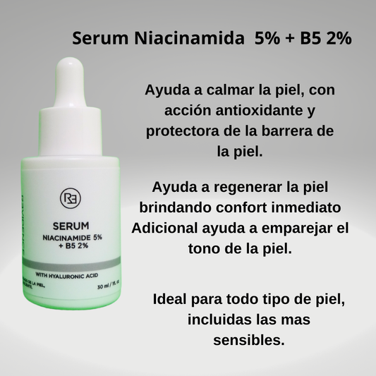 Serum de Niacinamida 5% + Provitamina B5 2% mas Acido Hialuronico